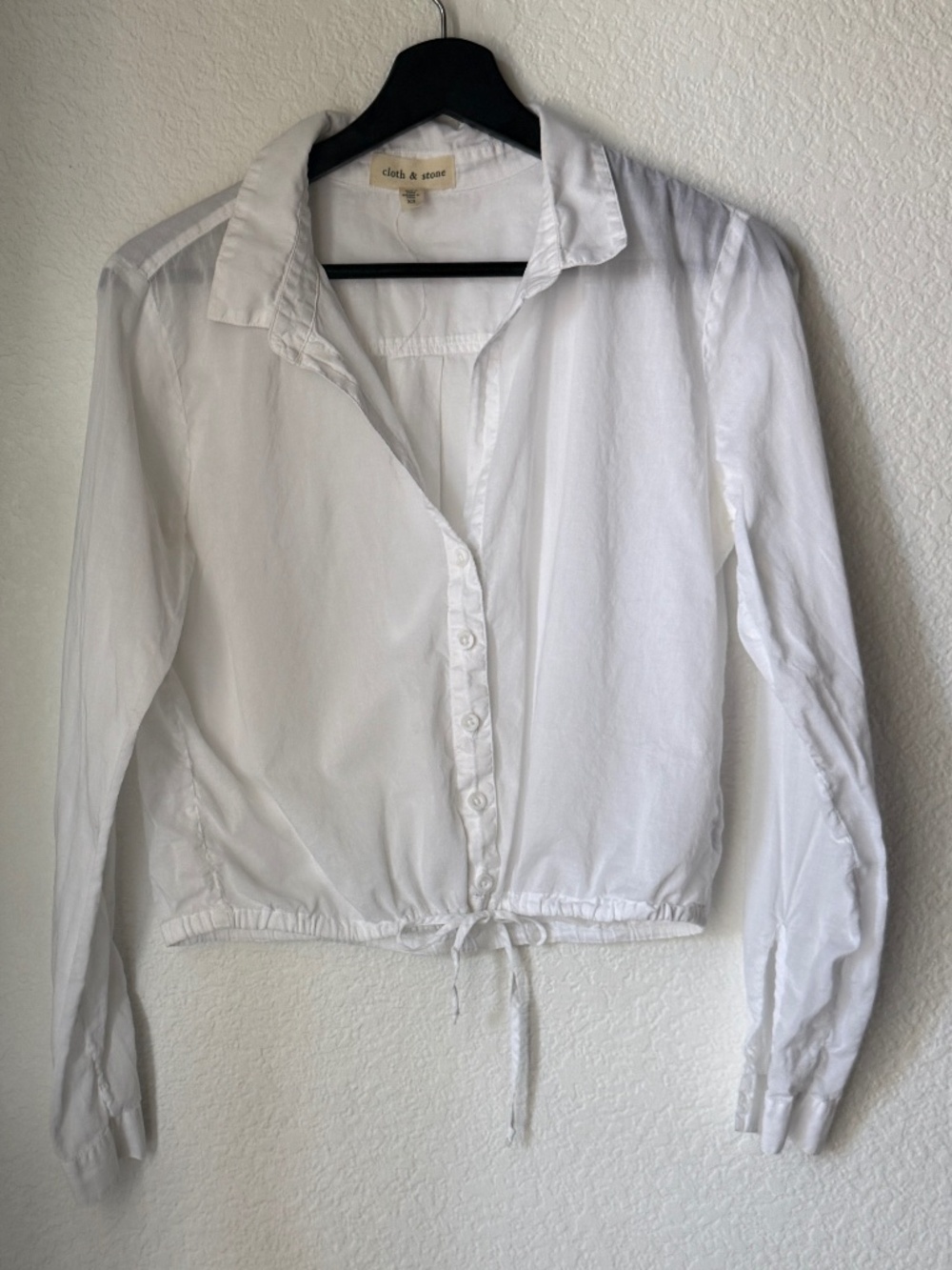 Cloth & Stone Cropped Tie Button Up | Women's XS